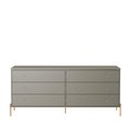 Manhattan Comfort Jasper 71.65 Double Dresser in Grey Gloss 62152